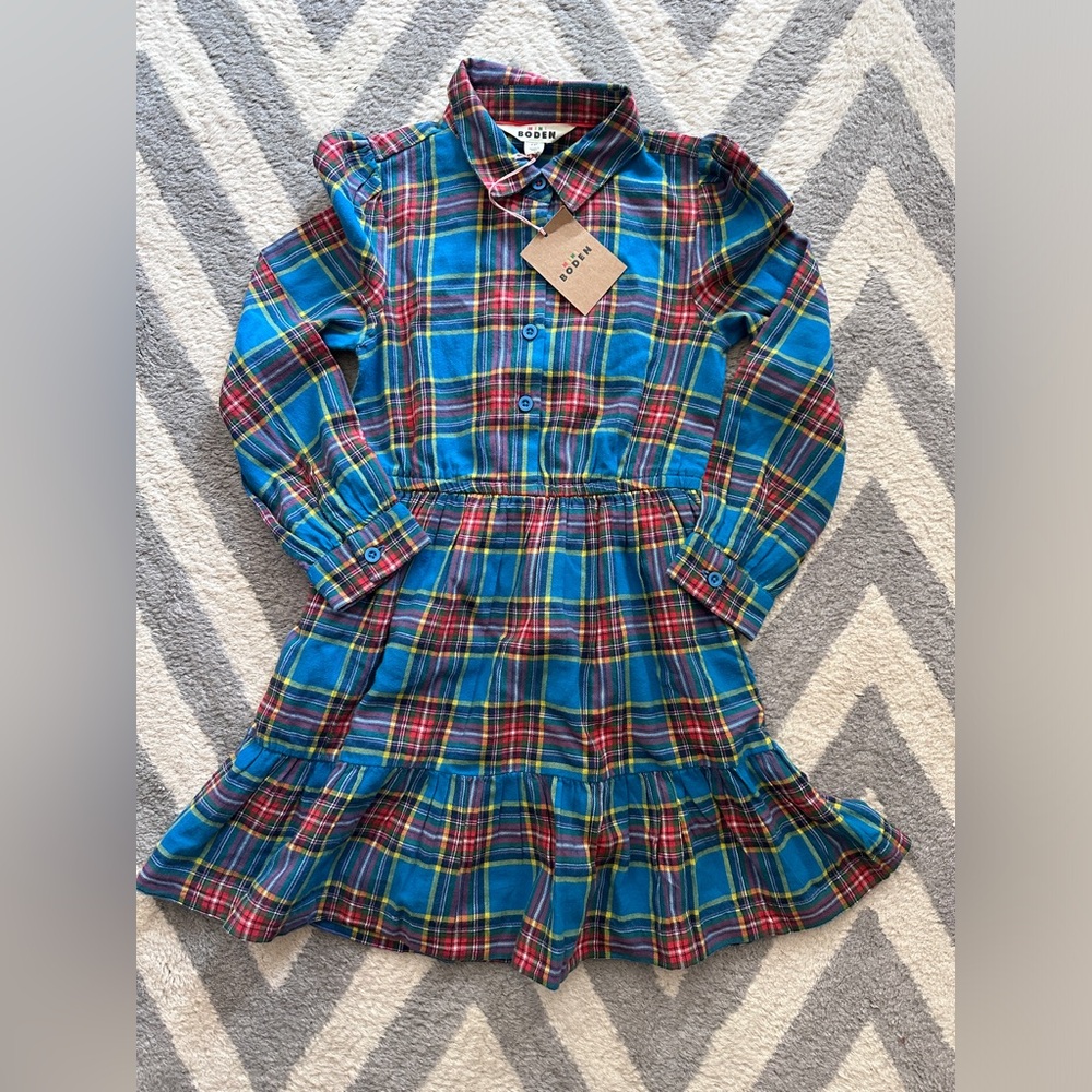 Mini Boden Tartan Plaid Flannel Dress NWT